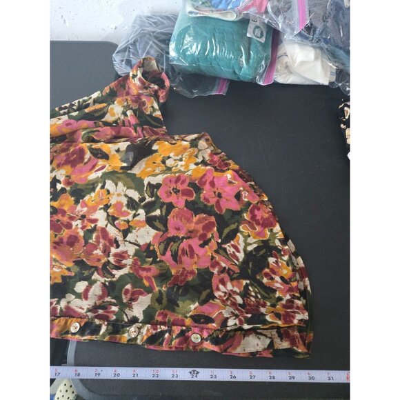 Figueroa & Flower Floral Long Sleeve Button Top Plus Size 2X Boho Fairy Sheer - Picture 9 of 11